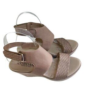 Cordani Made In Italy Beige Leather Platform Sandals Size 37